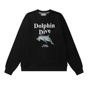 Waikei Round Neck Sweatshirt Whale Black